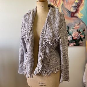 Knitted fringe cardigan